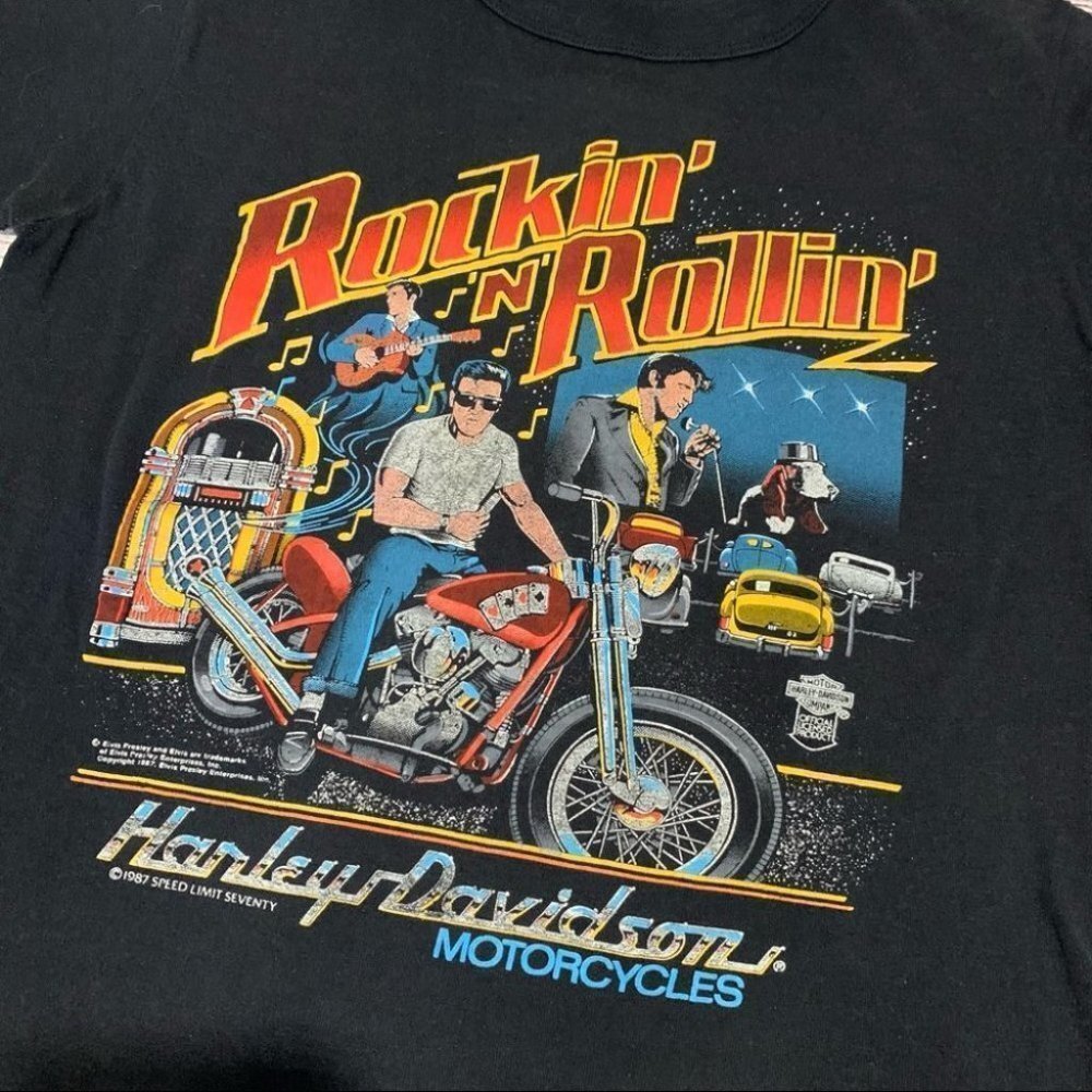 Vintage Elvis Presley Harley Davidson Tee - Picture 2 of 11